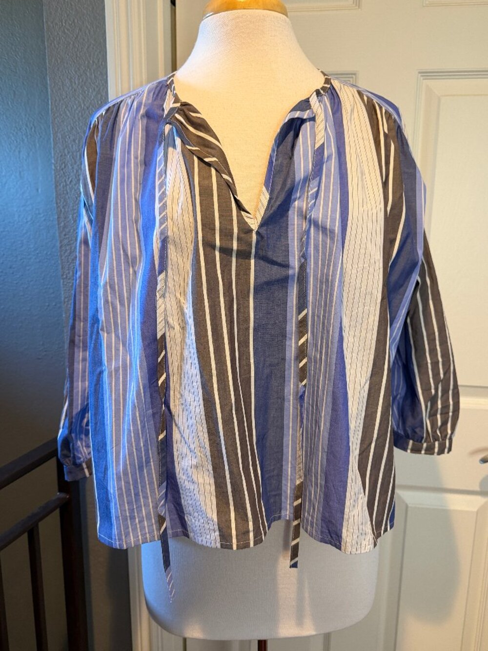 A SHIRT THING striped 100% cotton blouse S